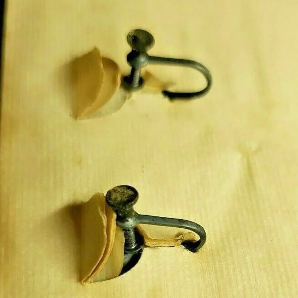 Vintage Earrings Made From Real Butterfly Wings‎ Flamingos New In Box ScrewBack
